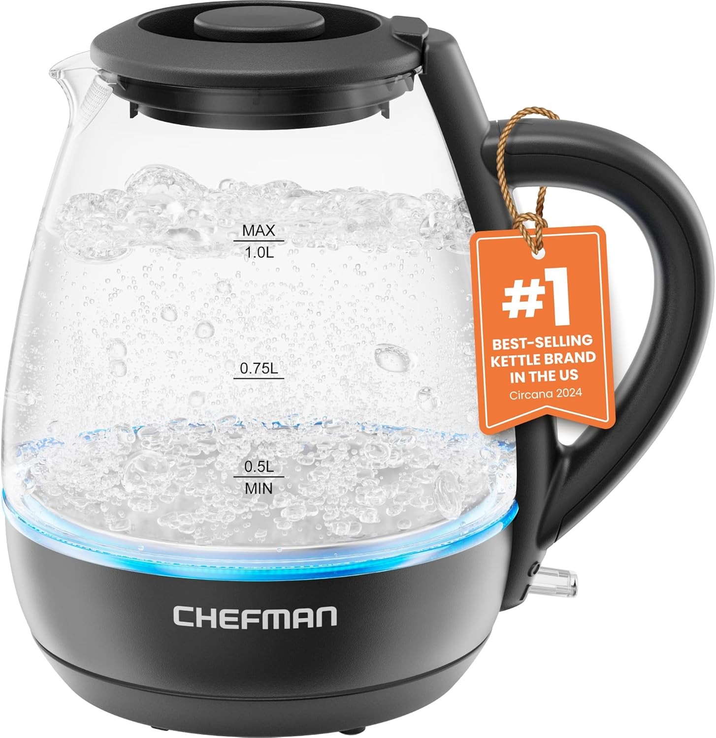 Chefman RJ11 10 1L Electric Tea Kettle with Removable Lid (Open Box) gallery