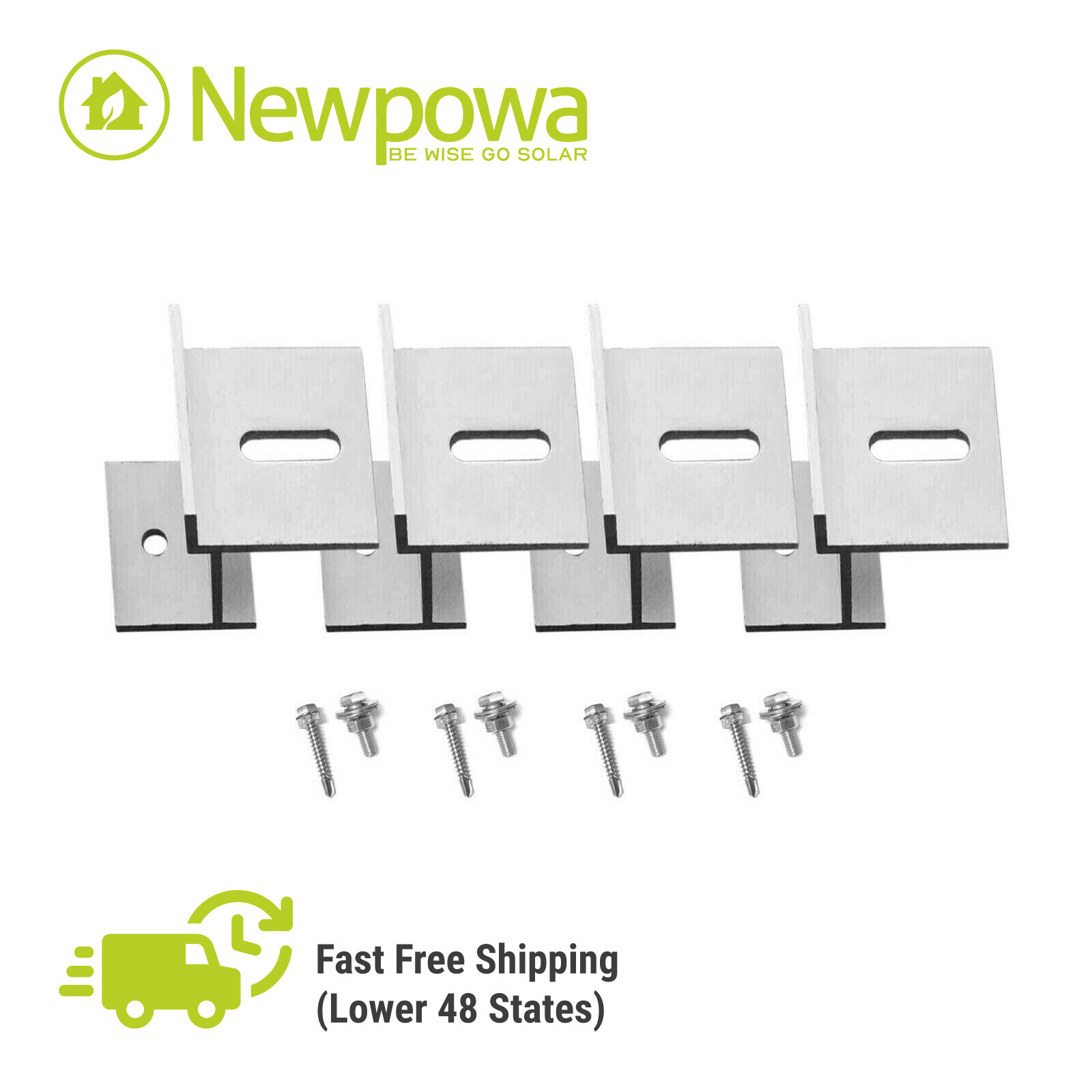 Newpowa Solar Panel Universal Flat Mount Z Small Bracket Kit Roof Aluminum gallery