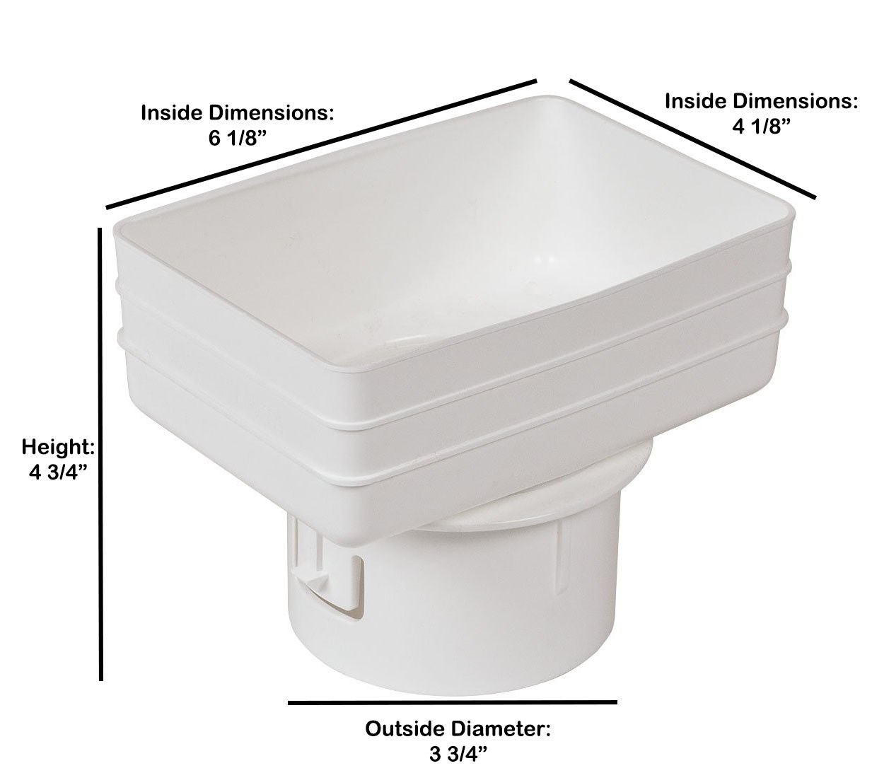 4x6x4 Universal Downspout Tile Adapter- MADE IN USA gallery