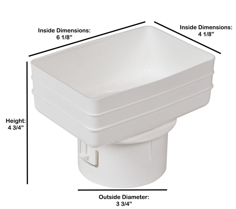 4x6x4 Universal Downspout Tile Adapter- MADE IN USA gallery