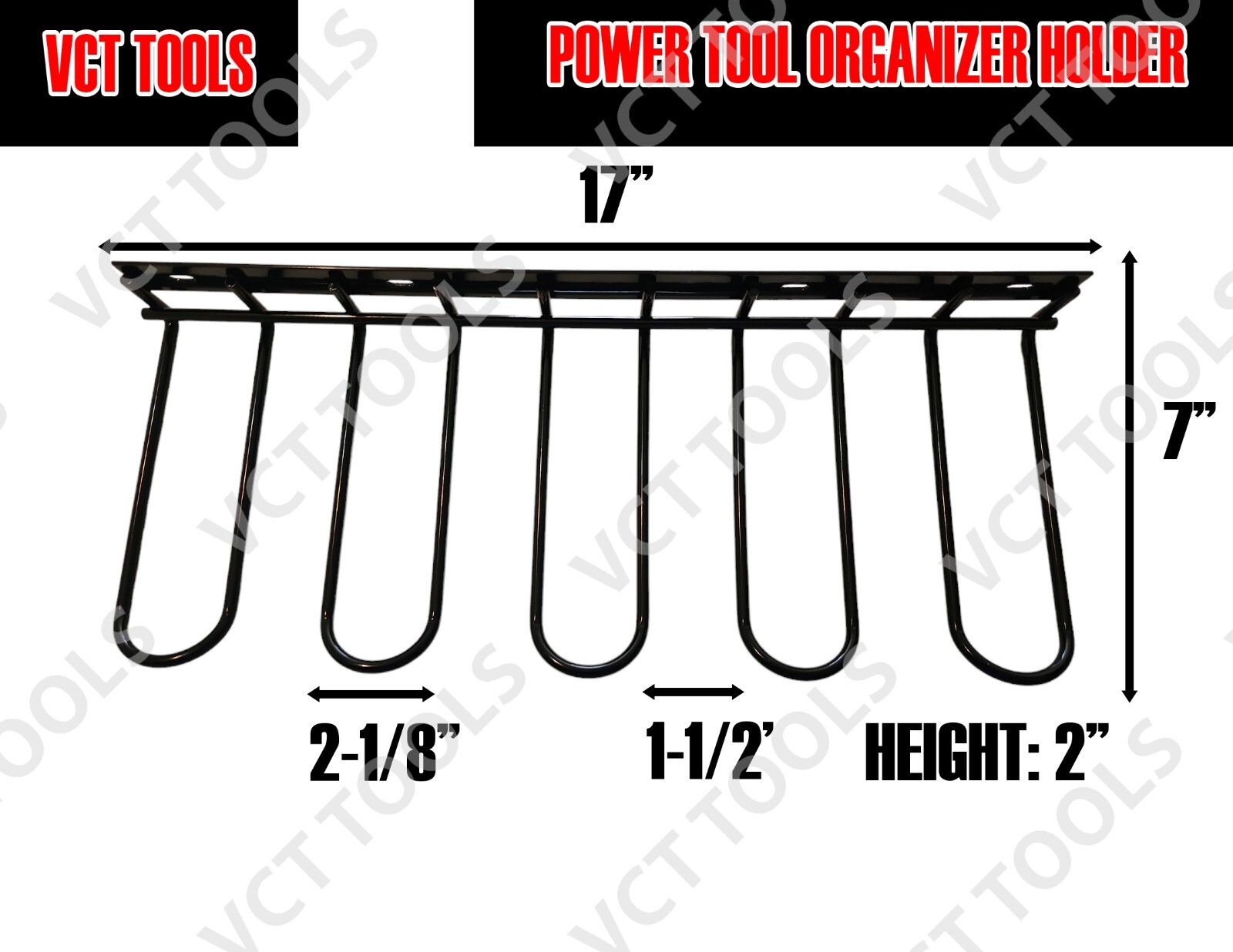 VCT POWER TOOL ORGANIZER DRILL HOLDER WALL MOUNT THICKENED DRILL RACK 40 LB gallery