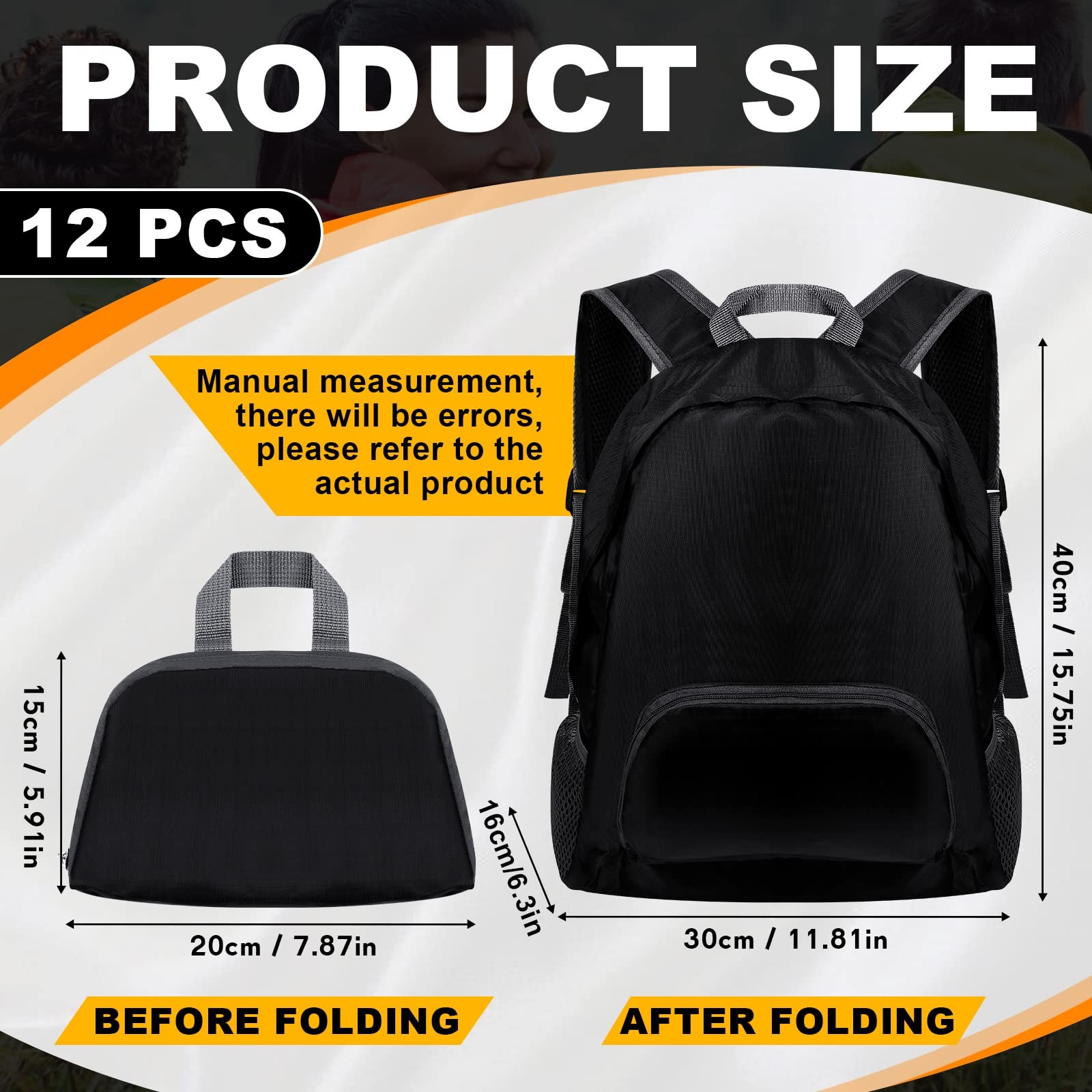 12 Pcs 20l Foldable Backpacks Bulk Lightweight Basic Back Pack Wholesale for ... 2