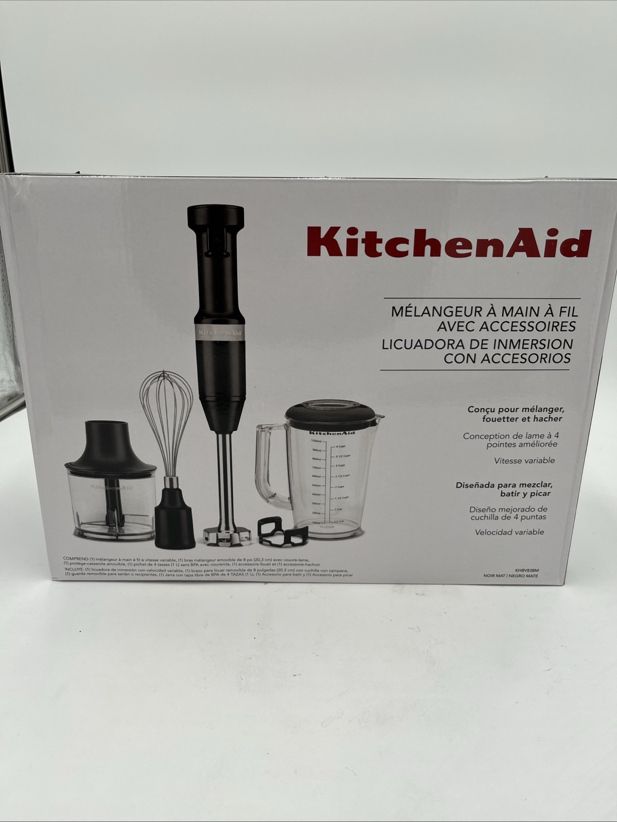 KitchenAid Corded Variable-Speed Hand Blender with Accessories, 6-Piece Set gallery