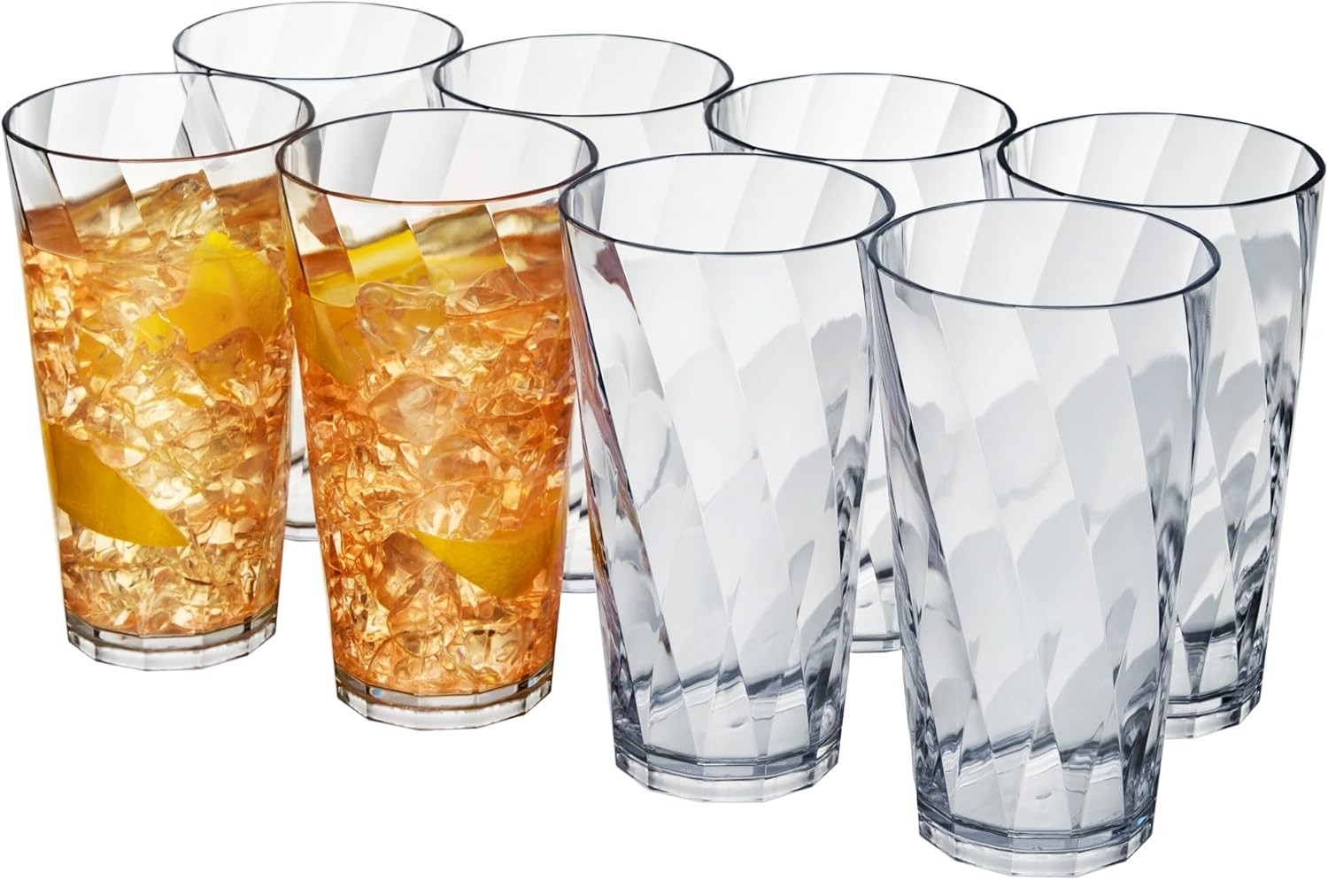 Plastic Reusable Drinking Glasses (Set of 8) 20oz Water Cups in Clear gallery