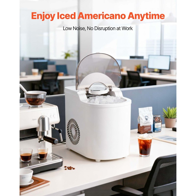 Compact 2-Size Ice Maker 7 Cubes/6 Min, 26lb/Day gallery