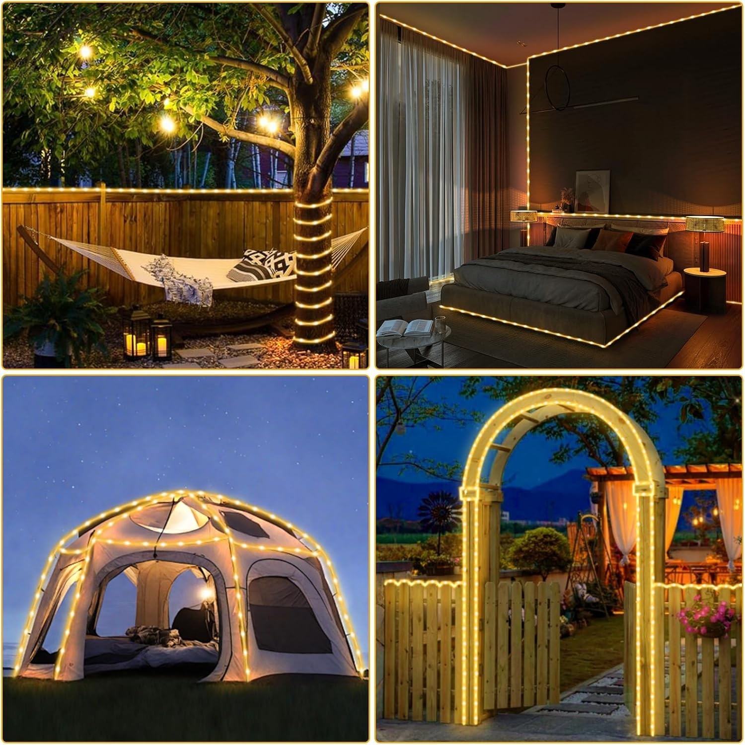 (New) Outdoor Rope Lights, 33FT 100LED Tube Lights with 8 Modes, IP65 Waterproof gallery