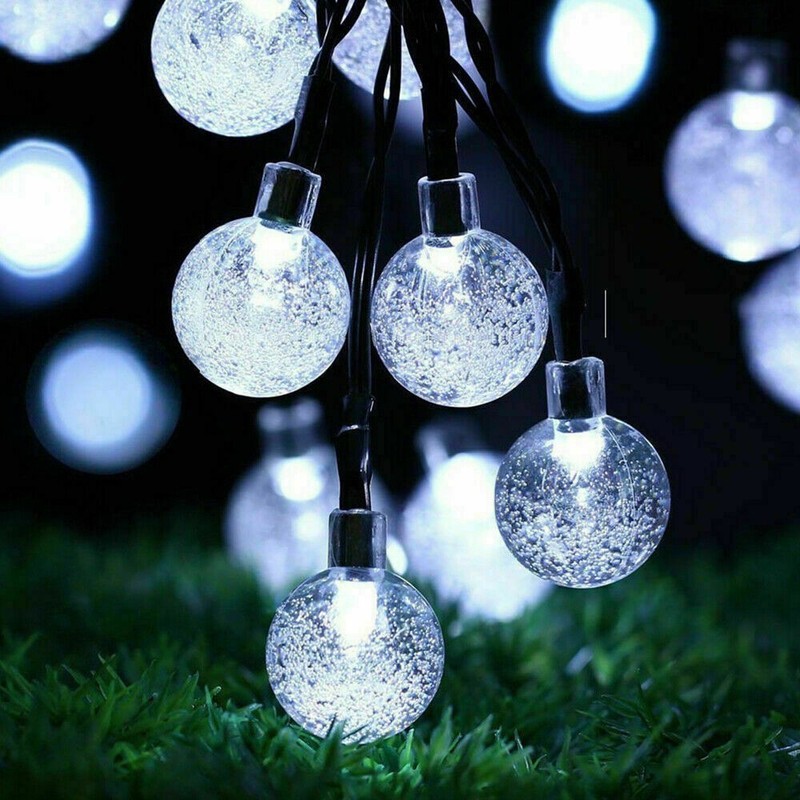 23Ft 50 LED Outdoor Solar Powered String Lights for Patio Yard Party Decor White gallery