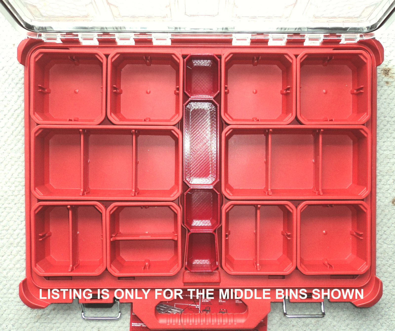 Full Set MILWAUKEE PACKOUT Center Middle BINS BIN SET LOW PROFILE ORGANIZER Box gallery