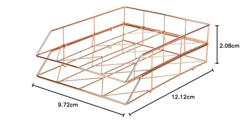 Desktop Letter Tray, Wire Metal, Copper/Rose Gold gallery