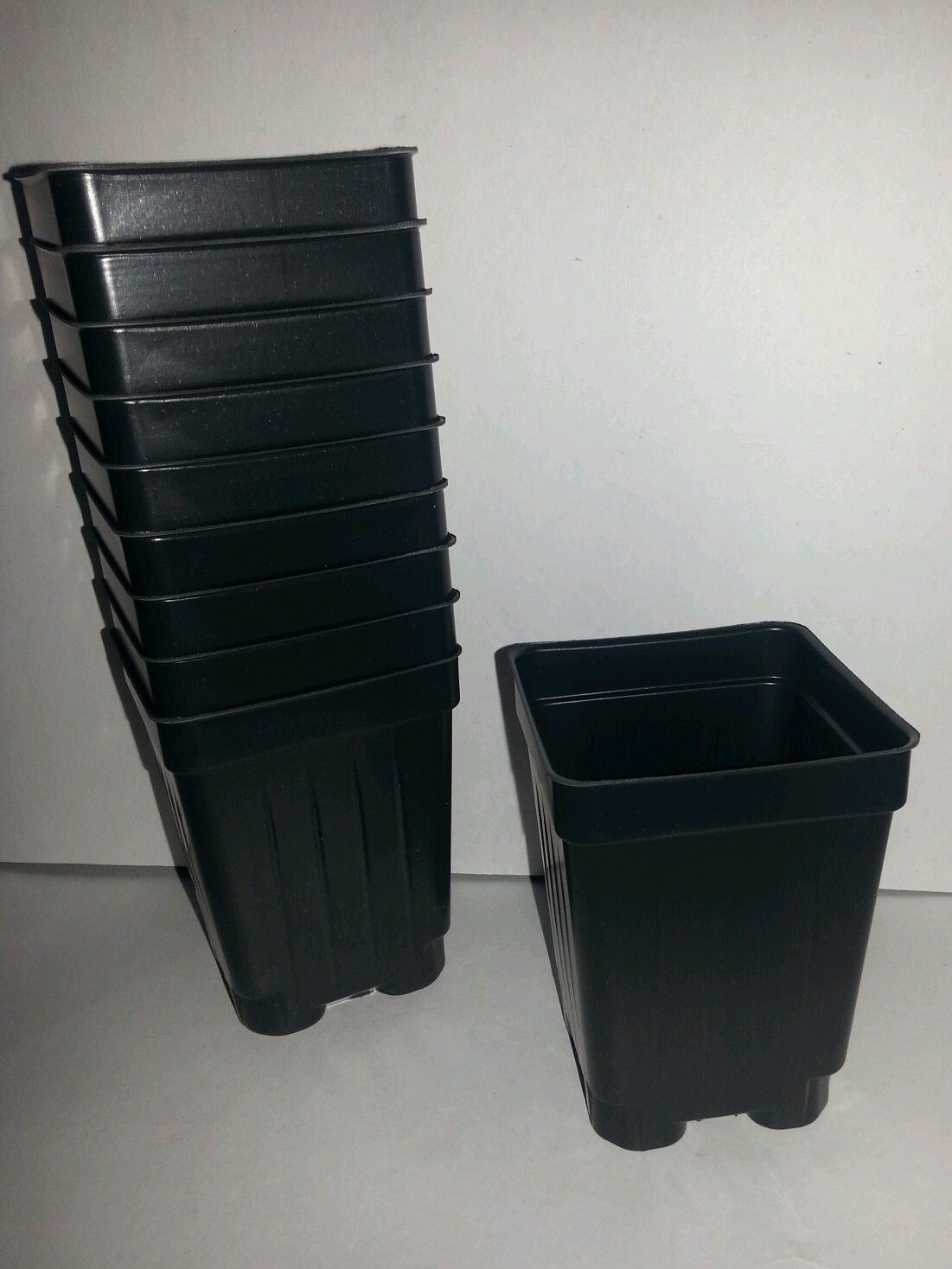 2.5 inch Square Deep Nursery Pot - SET OF 100 - {2.6" x 3.5"} plastic flower gallery