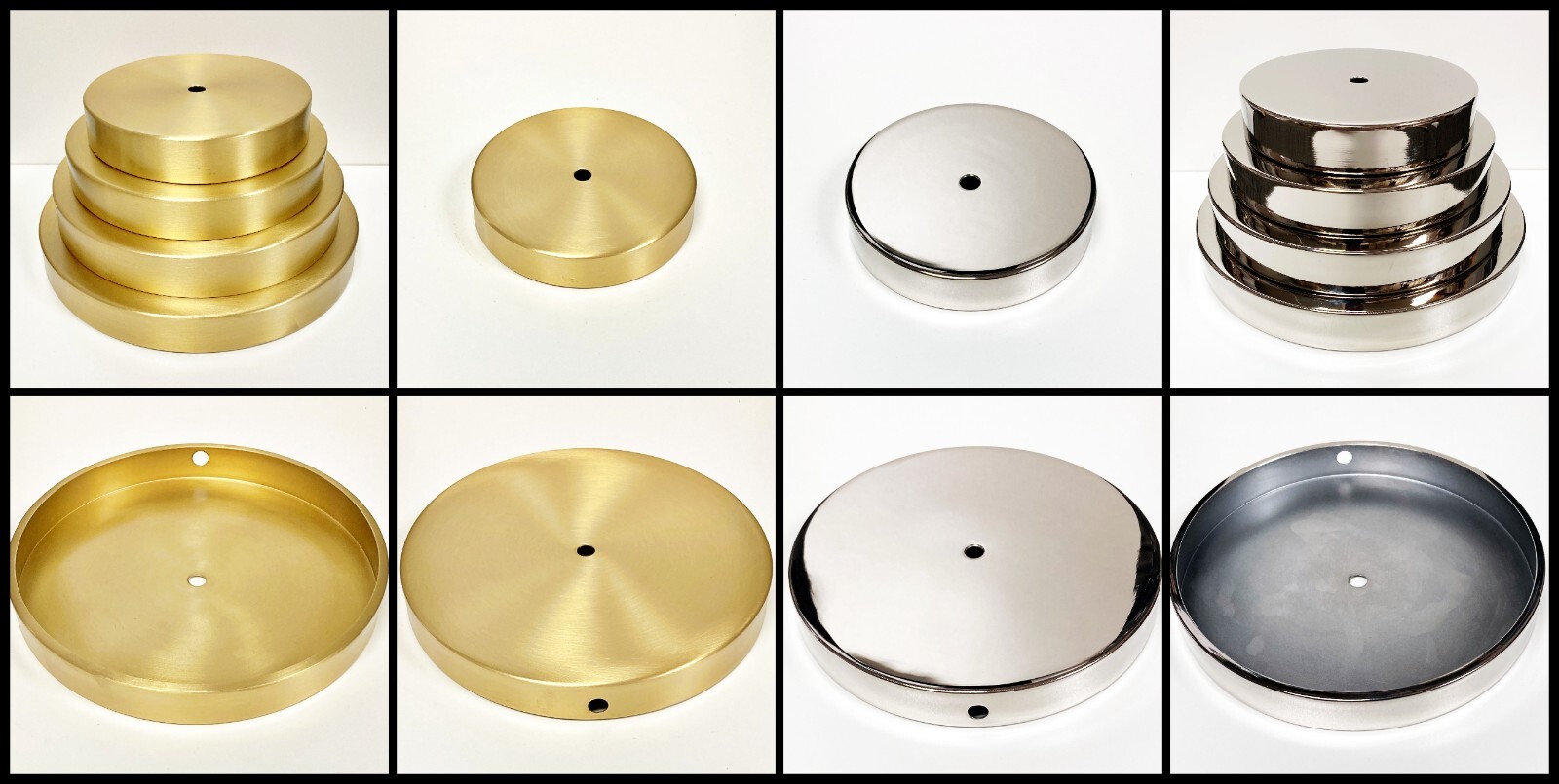 Lamp Parts-Solid Brass LAMP BASES-Round- 5",6",7" OR 8" Diam. 2 Finishes (1 Pc.) gallery