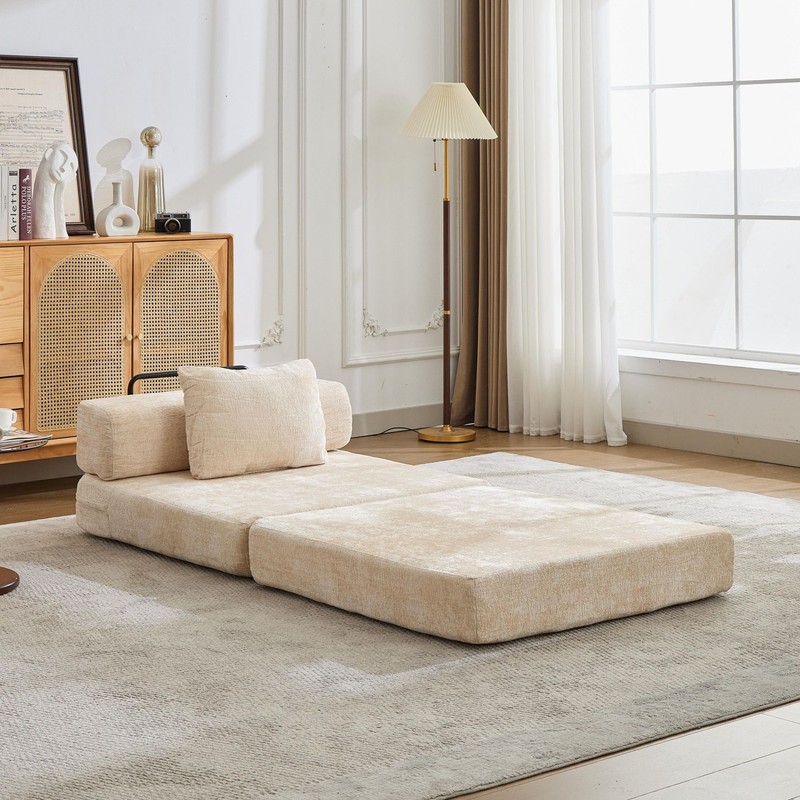 Compression Sofa,Convertible Floor Sofa Bed with Fixed-Shape Frame,Single Seater gallery