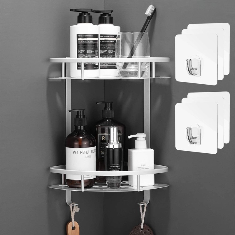 Shower Caddy Shelf Bathroom Corner Bath Rack Storage Holder Organizer gallery