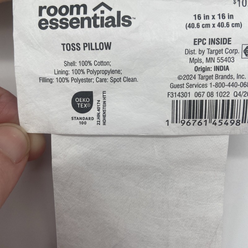 Room Essentials Modern , Abstract Floral Throw Toss Pillow 16x16 Cotton , New! gallery