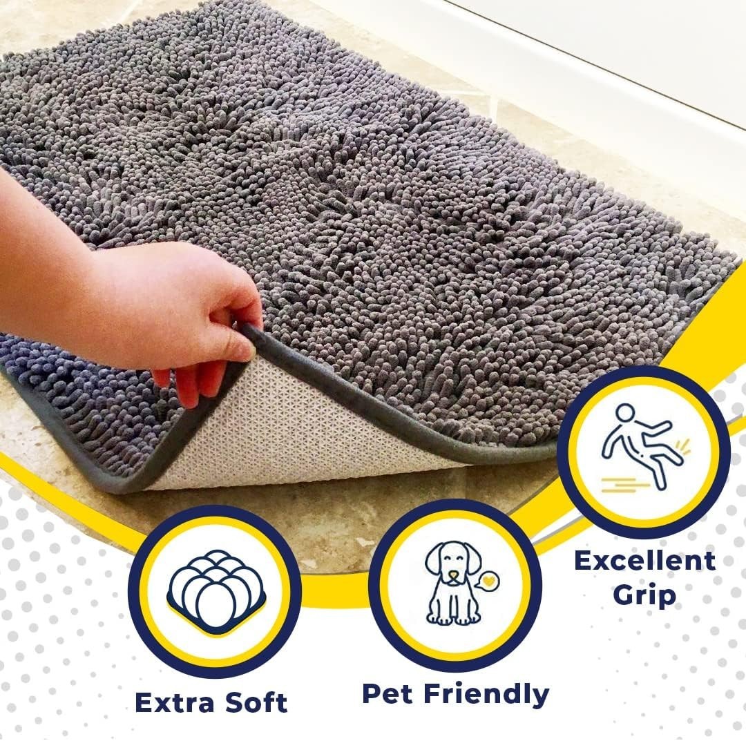 Water Absorbent Door Mat Indoor Microfiber Quick Dry Chenille Entryway Rug gallery