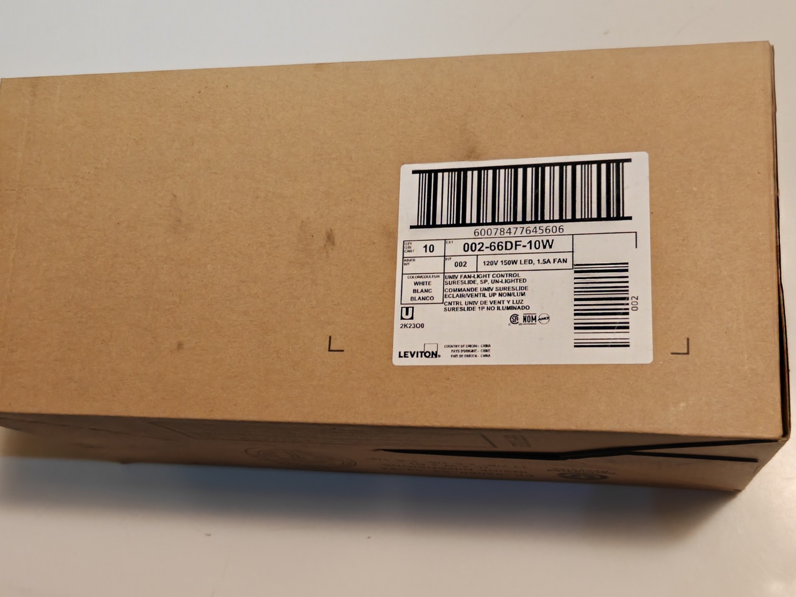 *Full Case* Leviton6DF-10W Ceiling Fan /Light Control Dimmable White Single Pole gallery