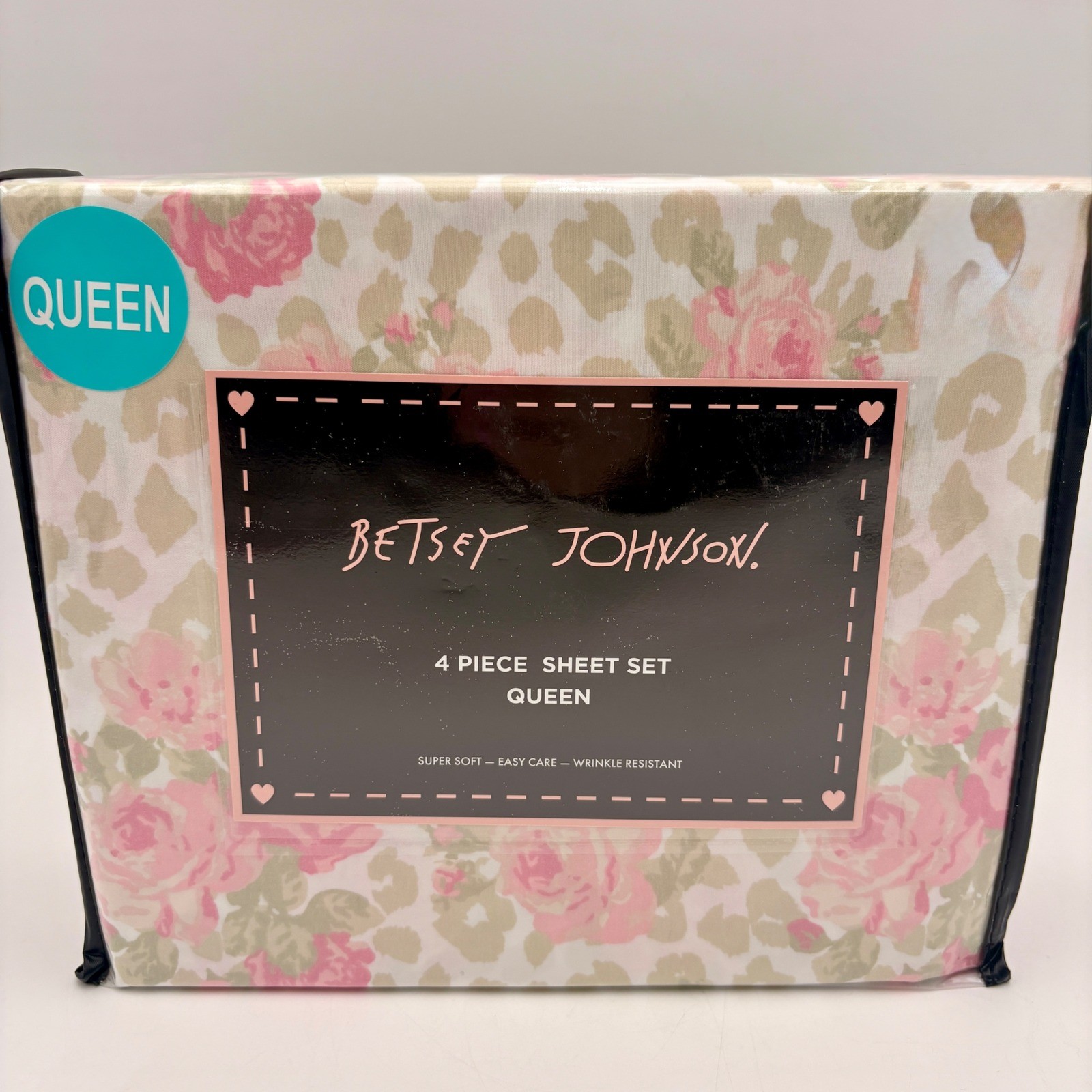 Betsey Johnson Queen 4 Piece Sheet Set Pink Floral Leopard Wild Love Romantic gallery