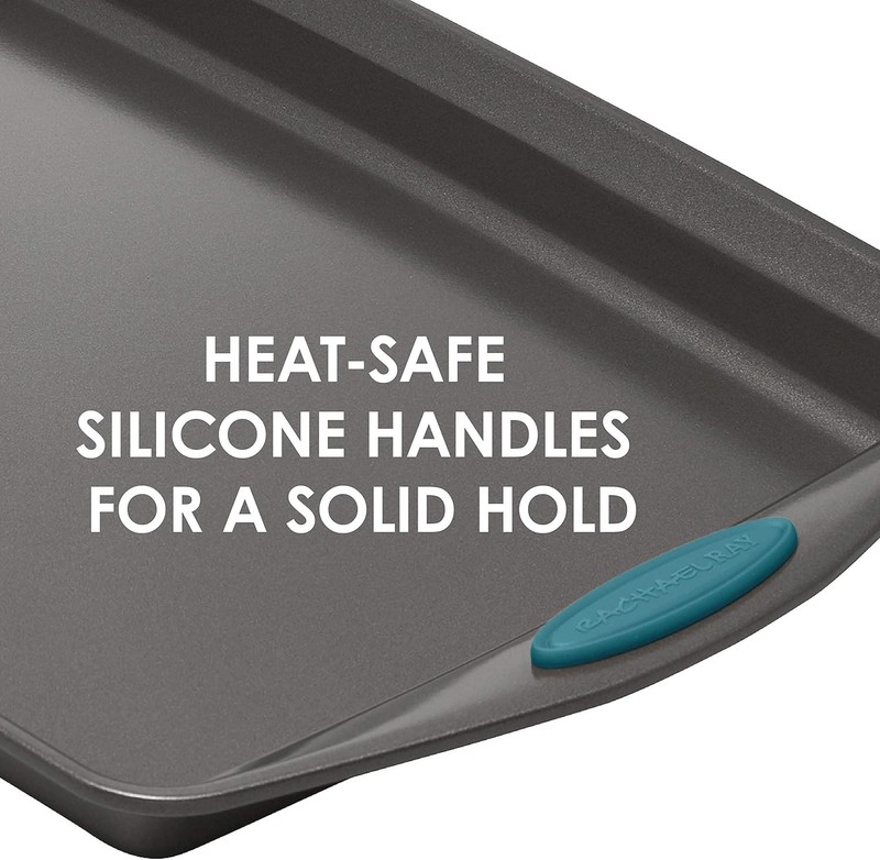 Bakeware Set Nonstick Oven Safe Steel Gray Marine Blue 10 Piece Cookie Cake Pan gallery