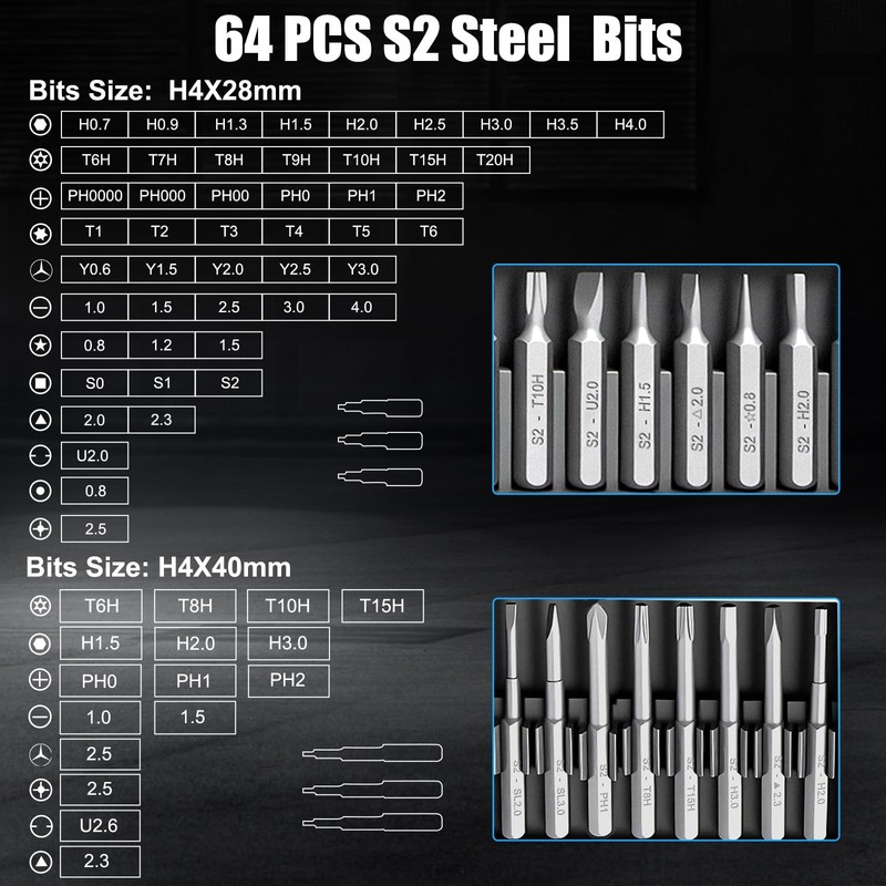 Mini Screwdriver Set, 76-in-1 Small Precision Screwdriver Cordless with 5 Tor... gallery