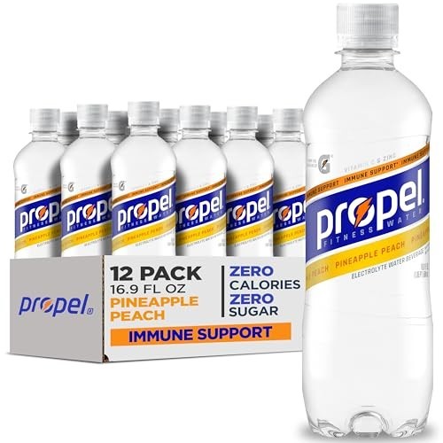 Propel Immune Support Electrolyte Drinking Water Pineapple Peach, 16.9 fl oz, 12 gallery