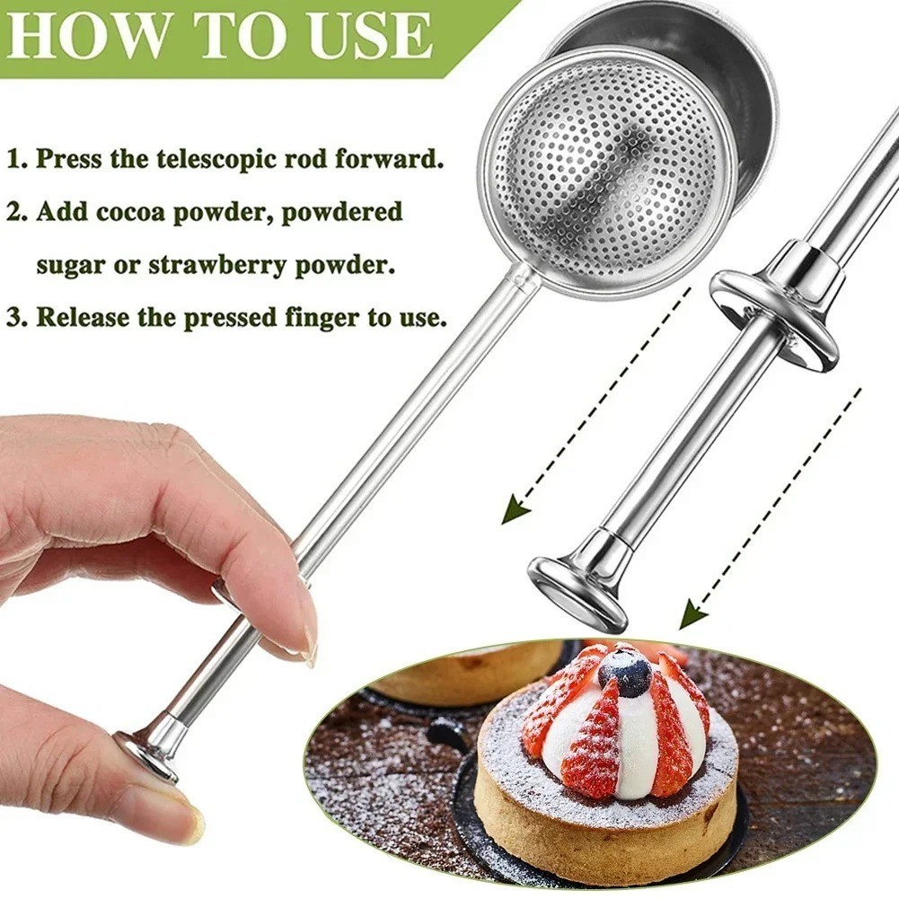 Powder Shaker Sugar Duster Flour Sieve Baking Tool Cake Decor Sugar Sifters gallery