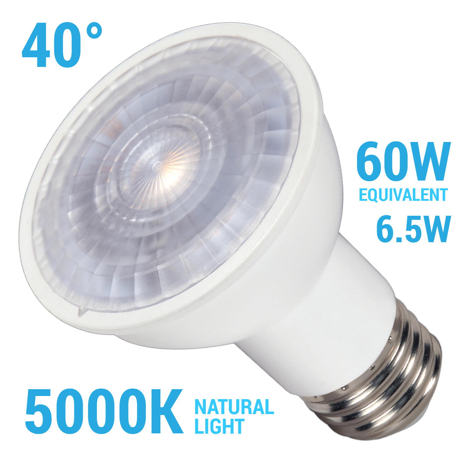 Satco S9389 LED Reflector Bulb 6.5W =60W PAR16 5000K 120V 40 Degree E26 Medium gallery
