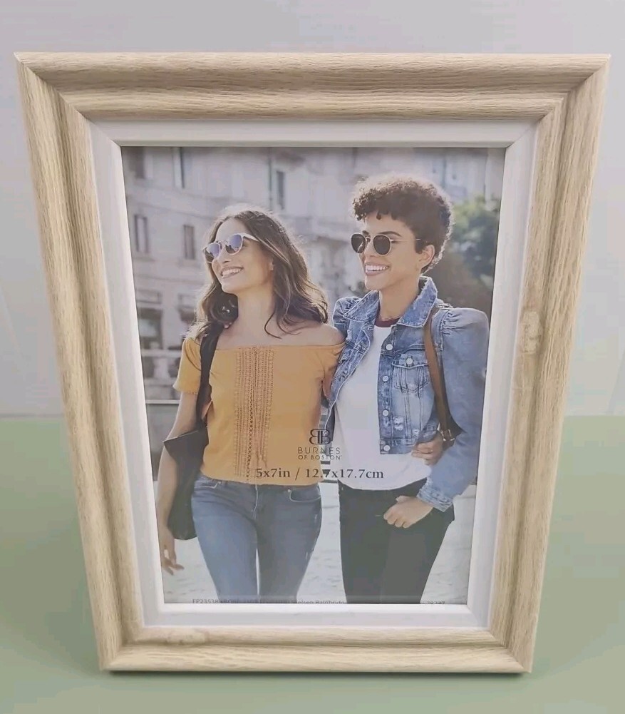 Light W/ White Inside Boarder 5×7 Wood Picture Frame Portrait or Landscape gallery