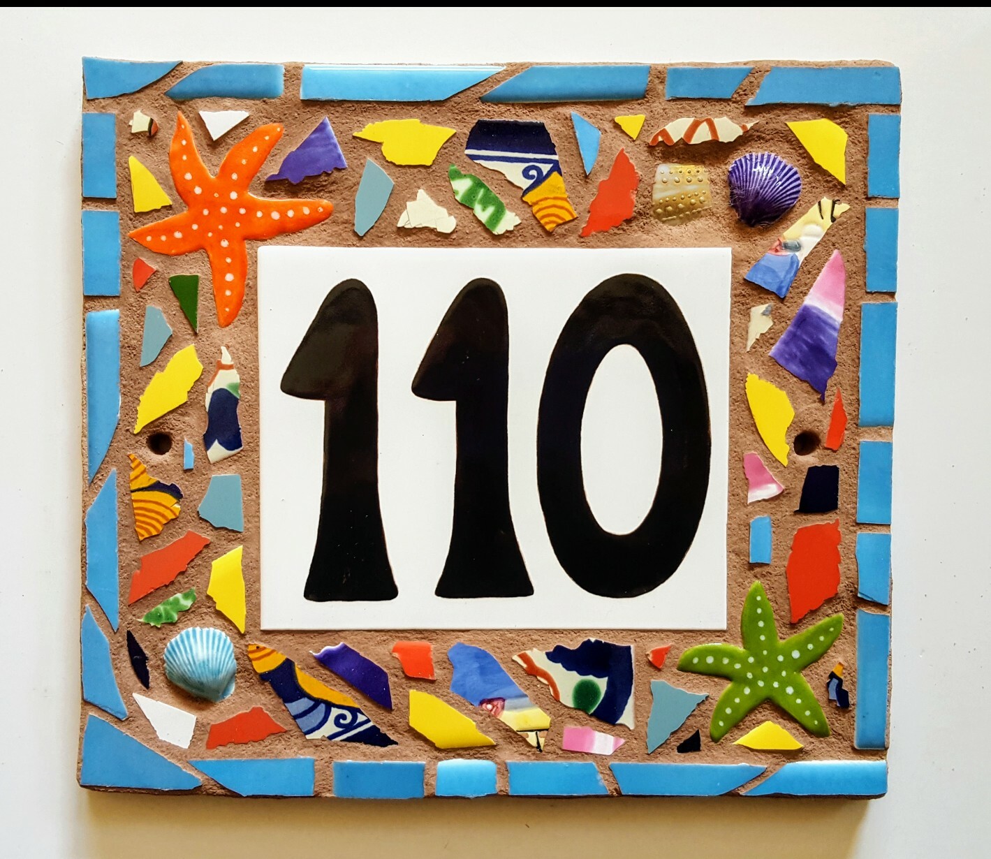Custom TILE MOSAIC HOUSE NUMBER Address Sign NAME PLAQUE Mosaic Art HAND MADE gallery