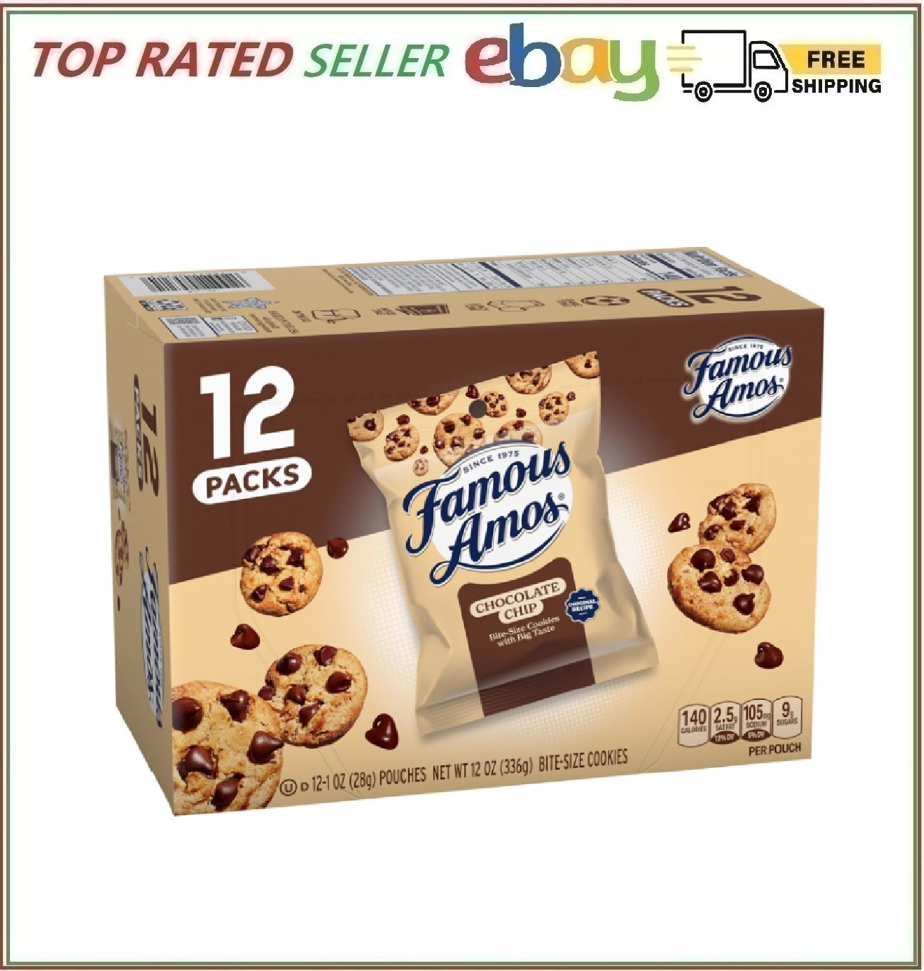 Famous Amos Classic Chocolate Chip Cookies, 1 Ounce Bag (Pack of 12) gallery