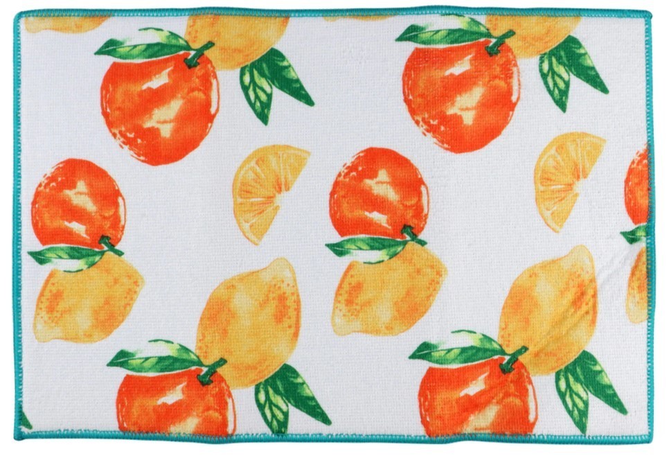 Home Collection Self Absorbent Polyester Dish Drying Mat 11”x17” ~ Orange Lemons gallery