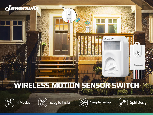 DEWENWILS Wireless Motion Sensor Light Switch,PIR Motion Sensor, 4 Modes, 120° gallery