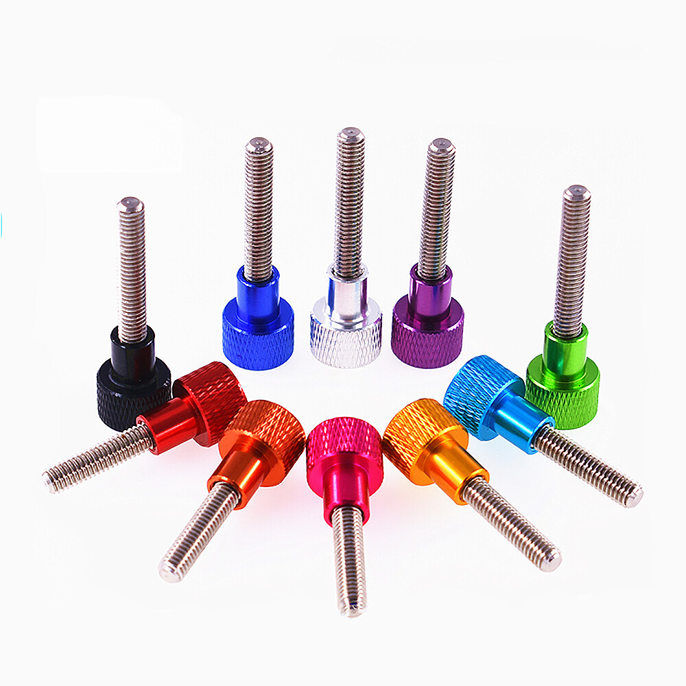 2 Pcs Aluminium Alloy + Stainless Steels Knurled Thumb Screw M4 * 5mm - 50mm gallery