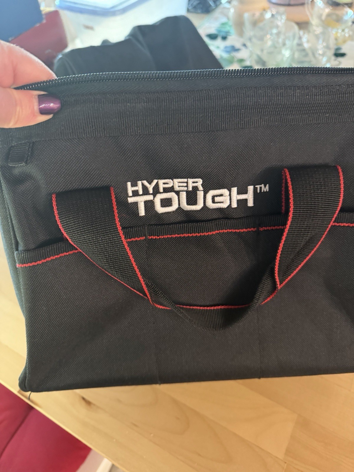 Hyper Tough 12-inch Polyester Tool Bag, with Full-Length Zipper and Double Strap gallery
