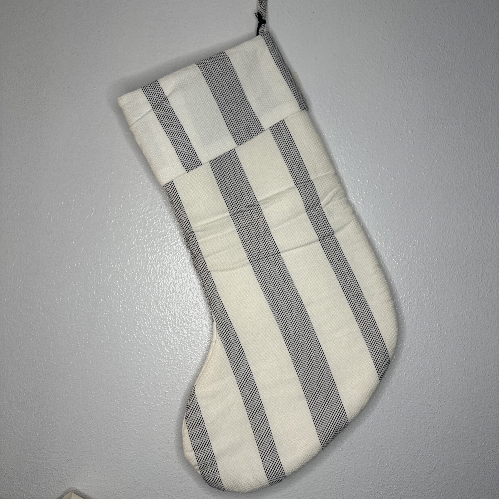 Hearth & Hand With Magnolia Christmas Stocking White/cream & Grey Stripes gallery