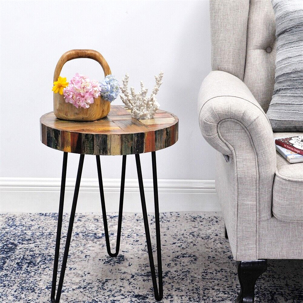 Greenage End Table Sofa Side Table Reclaimed Wood Living Room Bedroom Furniture gallery