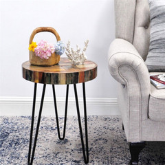 Greenage End Table Sofa Side Table Reclaimed Wood Living Room Bedroom Furniture