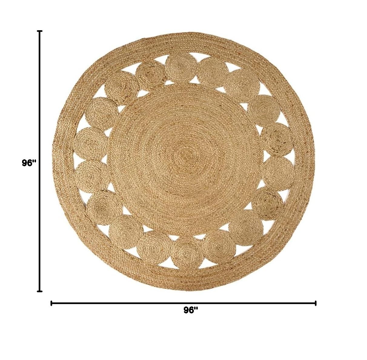 Handmade Natural Fiber 8ft Round Jute Area Farmhouse Boho Style Rug gallery
