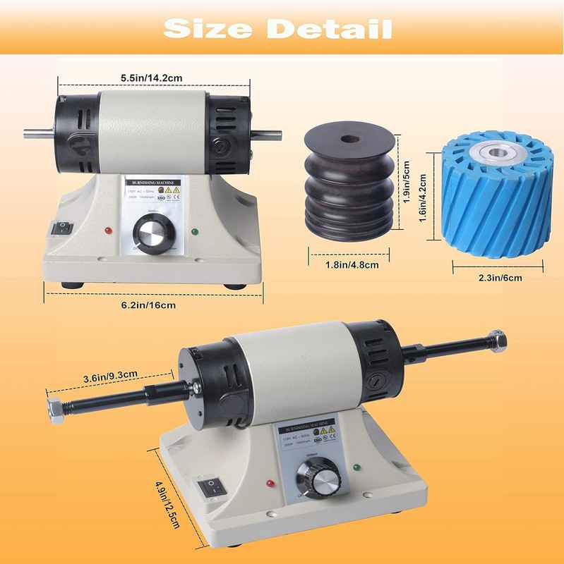 Leather Burnishing Machine Edge Grinding Polisher 8000RPM 110V Tool gallery