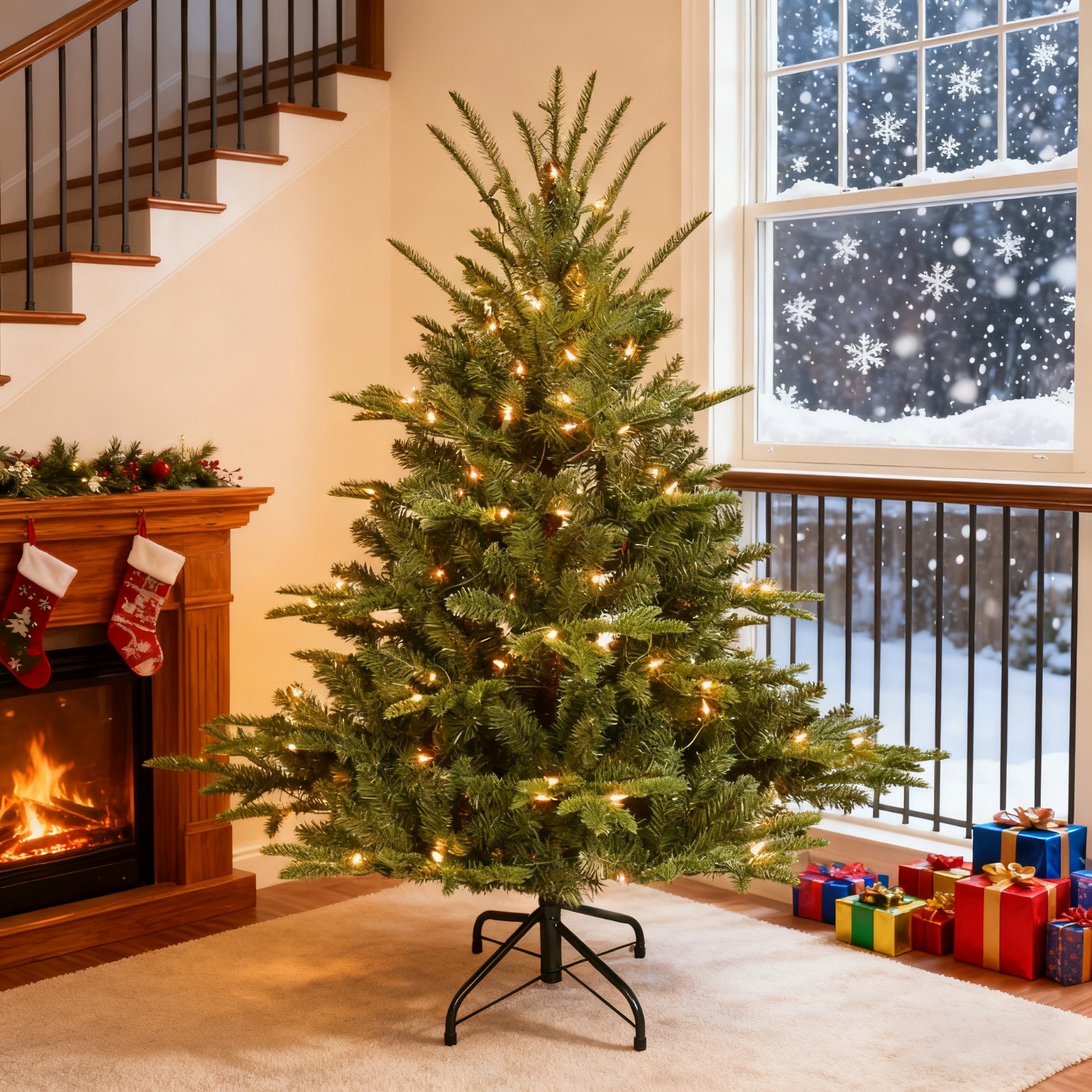4ft Prelit Christmas Tree Small PE/PVC Artificial Xmas Tree with 150 Lights gallery