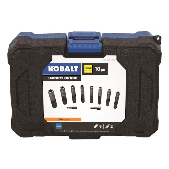 Kobalt 10 Pc Metric Deep Impact Socket Set 3/8" Drive 6 Point w/ Case NEW gallery
