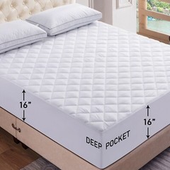 Fitted Mattress Pad Deep Pocket Cooling Breathable Mattress Pad Topper Protector
