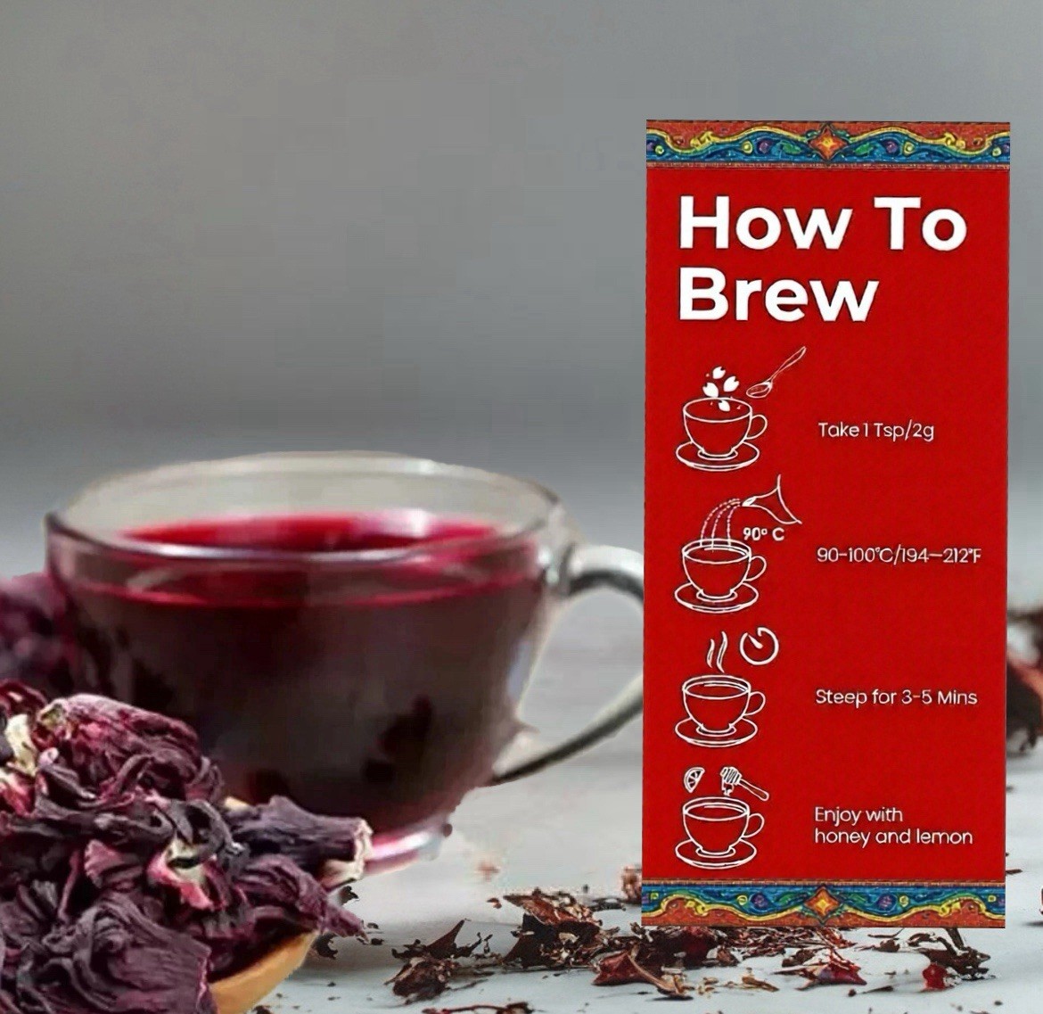 Hibiscus Tea - 2 Pound - Cut and Dried Natural Hibiscus Flowers "Jamaica" gallery