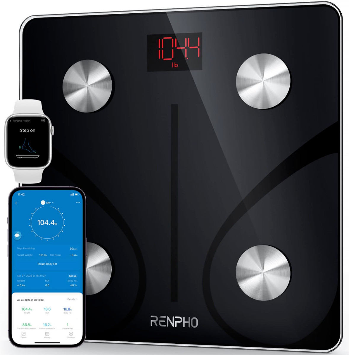 RENPHO Elis 1 Smart Body Fat Scale - Monitor 13 Body Metrics - Bluetooth App gallery