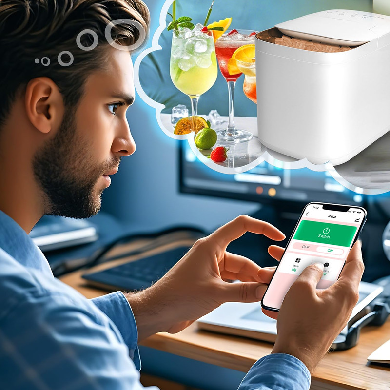 Ice Makers Countertop - Pebble Ice Maker Machine with App, 30 Mins Self Cleaning gallery