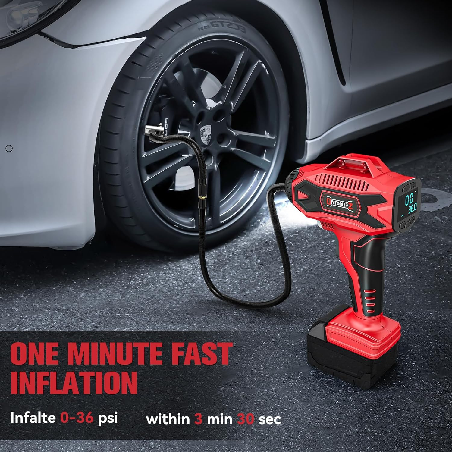 160PSI Cordless Tire Inflator Air Compressor Compatible with Milwauke 18V Batter gallery