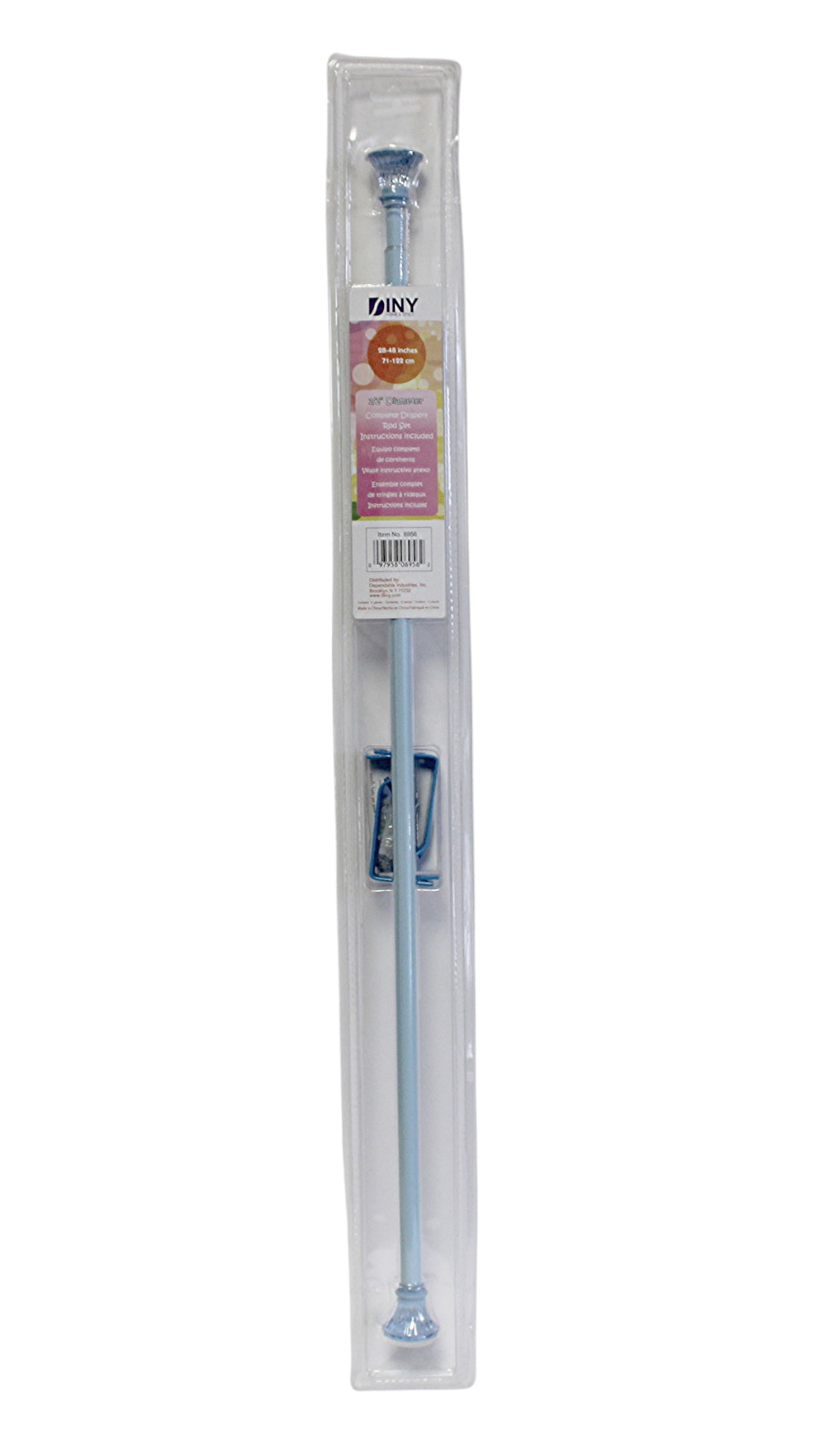 2 Pack Complete Drapery Curtain Rod Set Blue Size 28-48 inches gallery