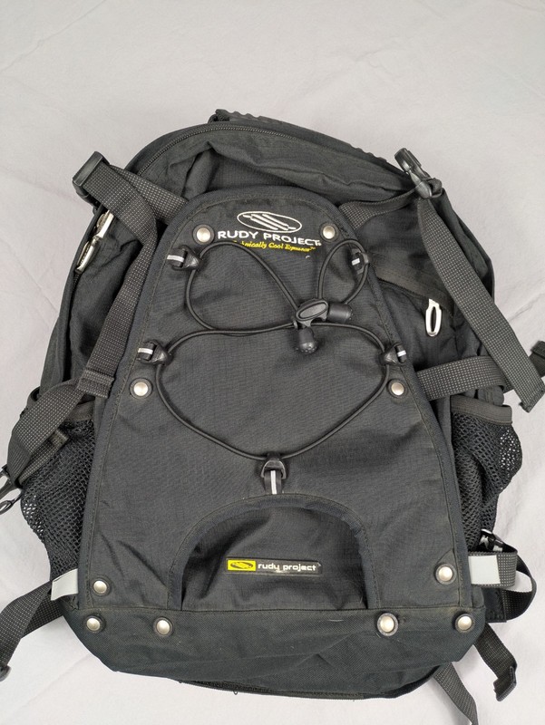 Rudy Project Black & Black Backpack Bag Hiking Adjustable Padded Straps