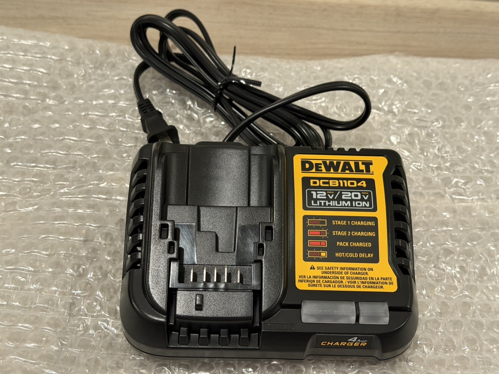 DEWALT DCB1104 12V/20V MAX 4A Li-Ion Fast Battery Charger, Black OEM Bulk gallery