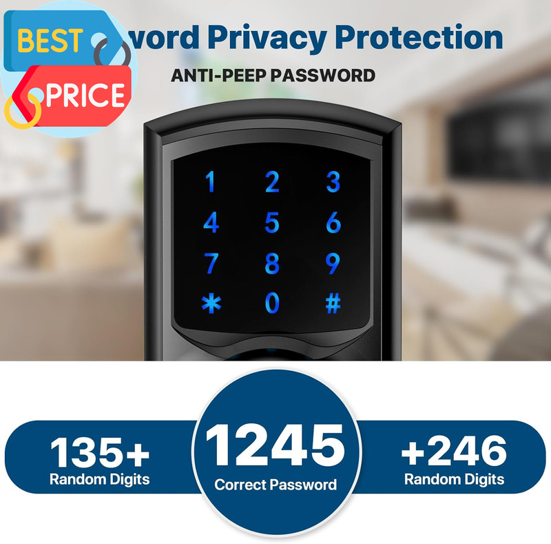 Keyless Entry Door Lock with Code, Keypad Door Lock with Handle, Touchscreen Doo gallery