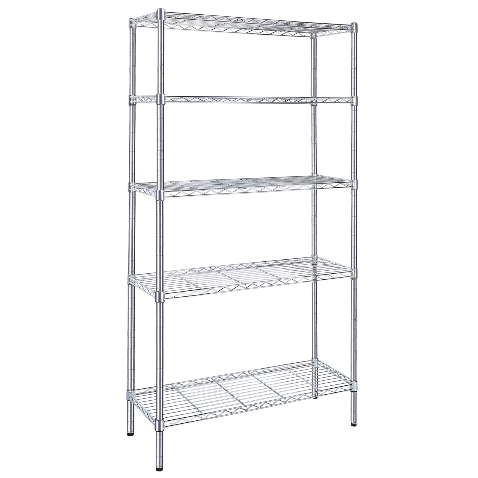 5-Tier Storage Shelves Wire Metal Shelving Unit 1250 Lbs Loading Capacity Chrome gallery